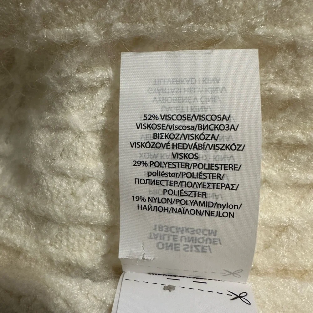 ECHO NEW YORK featherweight diamond knit oversized women's scarf wrap - Ivory - Picture 7 of 7